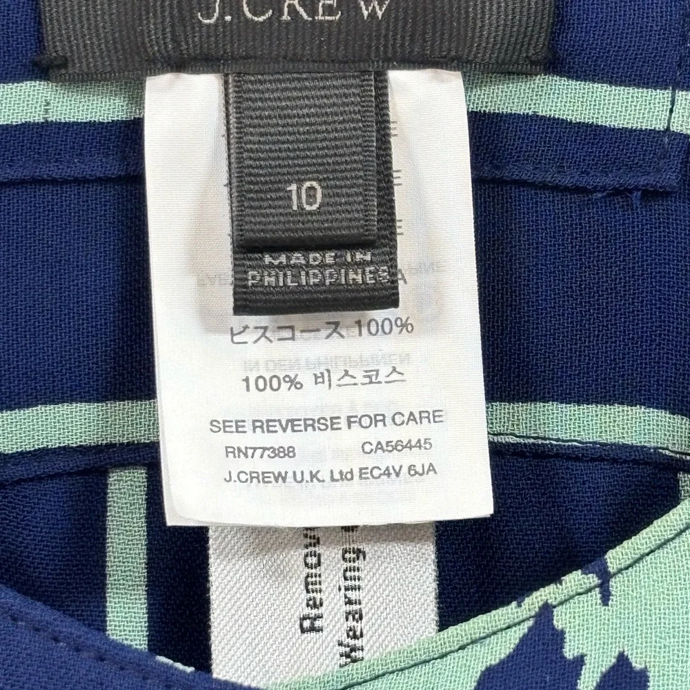 J. Crew Jacket Womens Size 10 Blue Teal Flowers‎ Absolutely Stunning